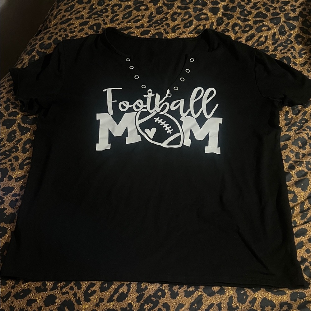 Football Mom Graphic Tee - Black